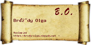 Bródy Olga névjegykártya